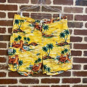 Polo by Ralph Lauren Yellow and Green Swim Trunks Tropical Print